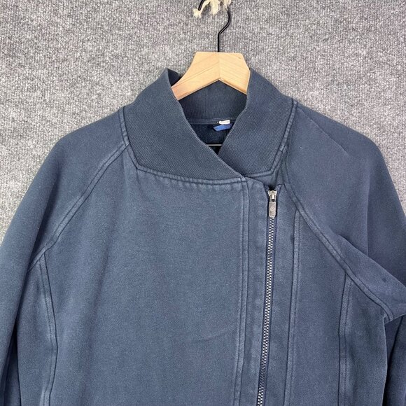 Lululemon Women Jacket Sweatshirt Blue Asymmetrical Zip Size 10 - Picture 3 of 9